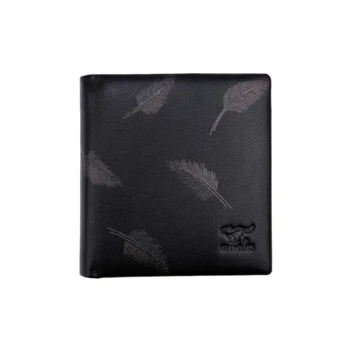 SEPTWOLVES Кошелек из коровьей кожи Мужской Черный