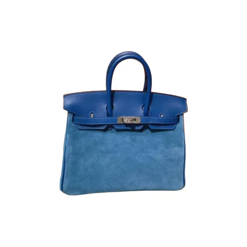 HERMES Birkin Матовый Замша Сумка Женские 08Bleu Pale Holy Святой Грааль синий