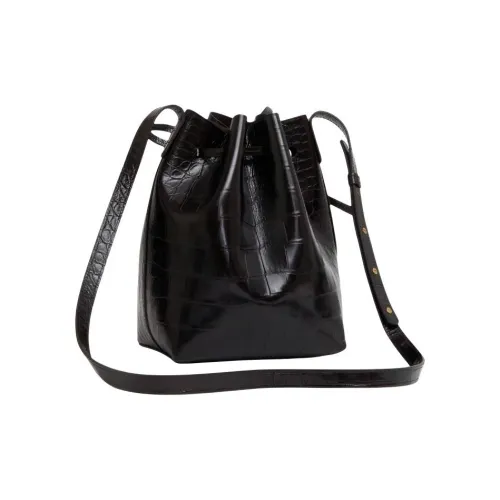 MANSUR GAVRIEL Телячья кожа Ведрообразная Сумка на плечо Мини Женская Черная