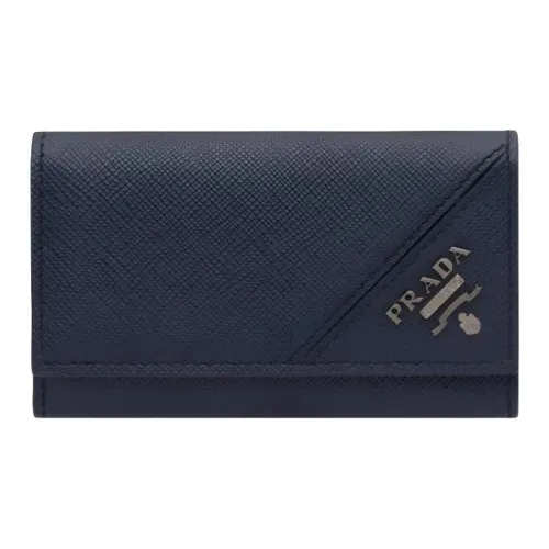 PRADA Saffiano кожа Key Pouch мужской синий