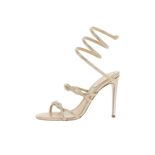 RENE CAOVILLA Косичка Cleo One Ремень Сандалии 10,5 см Женские Светлый Умбра