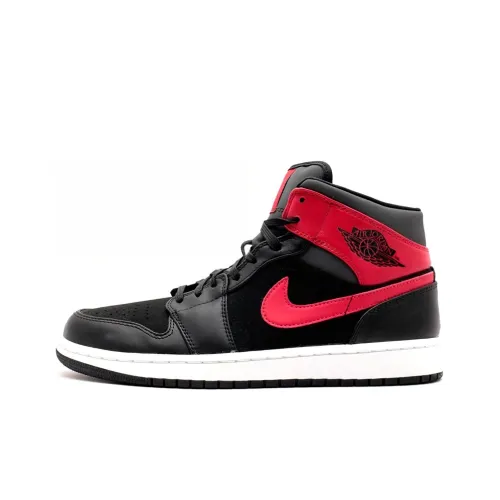 Jordan Air Jordan 1 Ретро MID Спортивный зал MID Топ Винтажные баскетбольные кроссовки Мужские Черные Красные