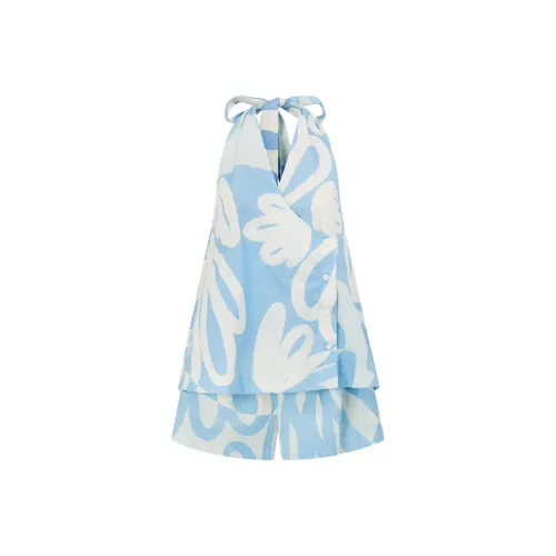 SABO SKIRT Синий Белый Женские Комбинезоны