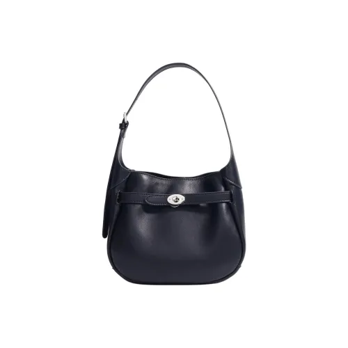 COURONNE Коровья кожа Портативная Сумка через плечо Сумка на плечо Женская Черный Цвет печенья Бетонно-серый Льняной синий