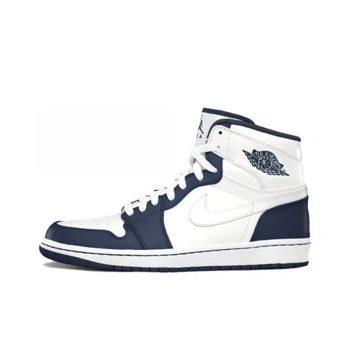 Jordan Air Jordan 1 Ретро Белый Полуночный Синий Высокий Топ Винтажные Баскетбольные Кроссовки Мужской Синий Белый