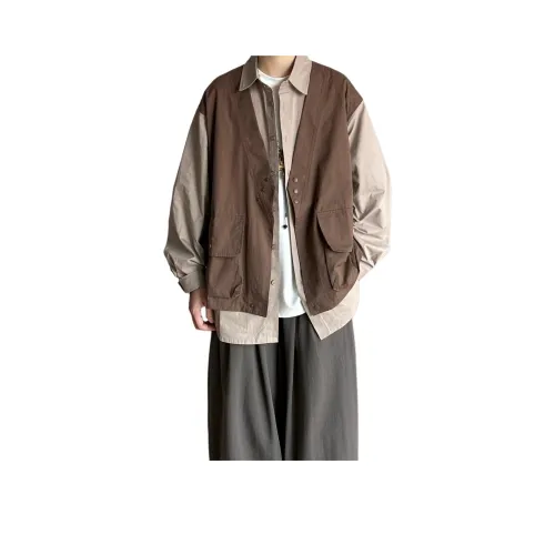 UNA RETA Коричневый Унисекс Рубашки