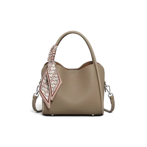 PESASRIE Коровья кожа Одно плечо Сумка Стандартная Женская Слоновой серый