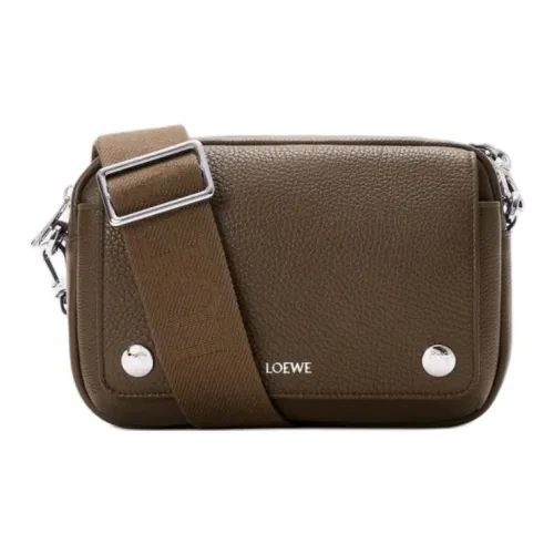 LOEWE Soft с рельефной текстурой телячья кожа курьерская сумка сумка на плечо маленькая мужская тундровый