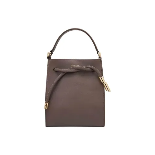 Lanvin Sequence Коровья кожа Ведрообразная сумка Средний размер Женская Каштановая