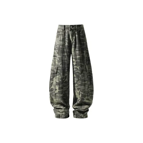 GANGZAI Камуфляж Унисекс Карго Брюки