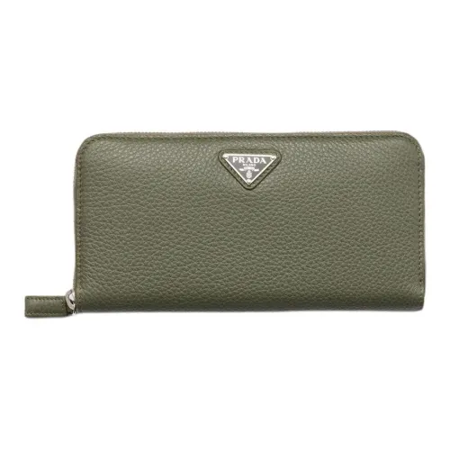 PRADA Vitello Dino Кошелек из коровьей кожи Мужской Зеленый