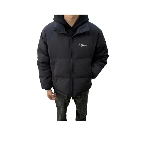 PODGORNOI Черный с съемным металлическим логотипом мужской пуховик