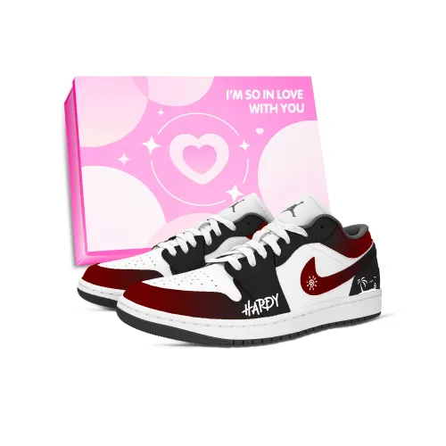 Jordan Air Jordan 1 Wave Laughter Box Abrasion-resistant Low Top Vintage Basketball Shoes Unisex Black Red White Джордан Эйр Джордан 1 Волна Laughter Коробка Устойчивая к истиранию Низкий Топ Винтажные Баскетбольные Кроссовки Унисекс Черный Красный Белый