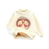 Стекло, девушка, свитшот, флисовая подкладка, бежевый