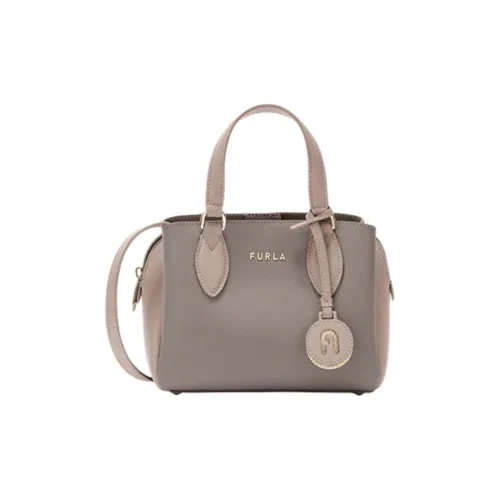 Furla Minerva Коровья кожа Сумка через плечо Мини Женская Каменный серый Дымчатый розовый