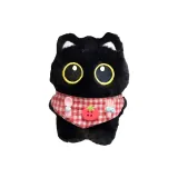 Большеглазый черный кот [Розовая фартук]