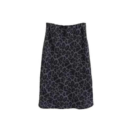 LOWEAR Леопард Midi Юбка Повседневная Длинная Юбка Женская