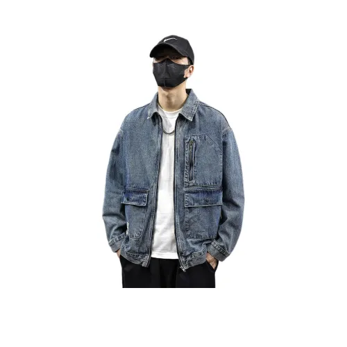 Tonlion Винтажный синий унисекс джинсовые куртки