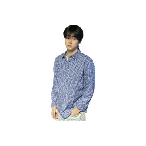 W.O.L Blue Men's Shirts W.O.L Синие Мужские Рубашки