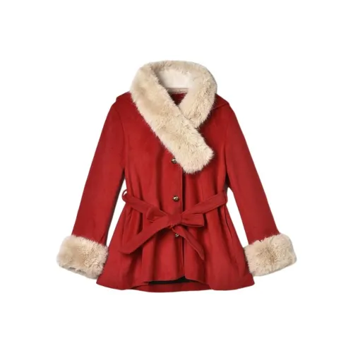 Mapping Red Women's Coat Mapping Красный Женский Пальто