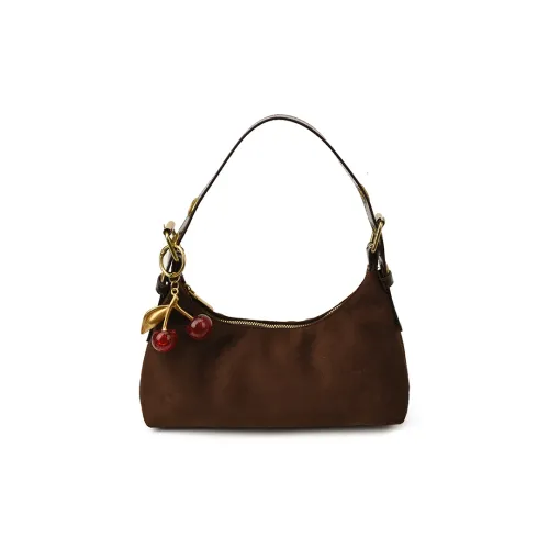 PINK·LAND ПУ (полиуретан) Замша Сумка на плечо Стандартная Женская Кофейная Черная Коричневая Бургунди