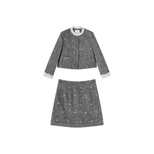 XIANGYING Светло-серый женский комплект с юбкой