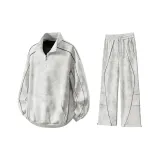 Серый топ + серые штаны