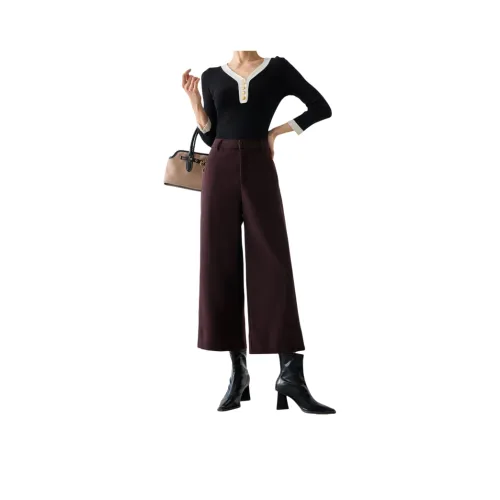 FAVMARTHA Темно-красный фиолетовый женские повседневные штаны