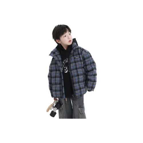 MUMUWU HOUSE Blue Plaid KIDS Tops