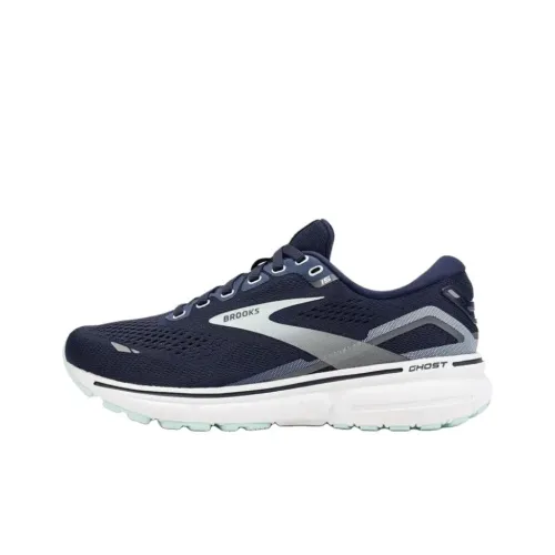 Brooks Ghost 15 Дышащие Поддержка Амортизация Беговые кроссовки Женские Синие Белые