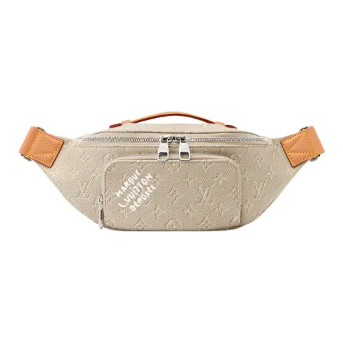 LOUIS VUITTON RUSH Monogram Heritage Coated Canvas Wallet Unisex Linen LOUIS VUITTON RUSH Монограмма Heritage Покрытый холст Бананка Унисекс Льняная ткань