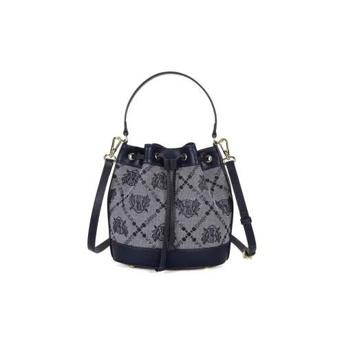 DANNYBEARJEANS Ткань Ведрообразная Сумка Сумка через плечо Сумка Обычная Женская Синяя