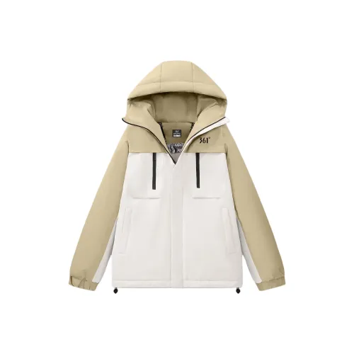 361° Песочный Коричневый Белый Унисекс Пуховики