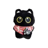 Большеглазый черный кот [Розовый фартук + Фототехника]