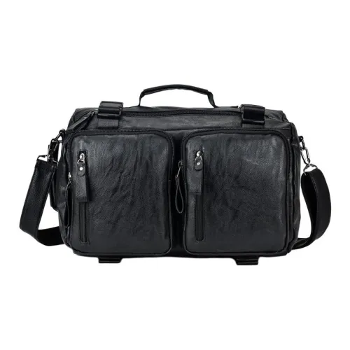 KONADCT Рюкзак из коровьей кожи стандартный мужской черный