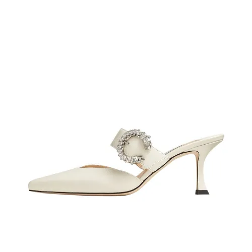 Jimmy Choo Marta Узкий каблук Домашние тапочки 7 см Женские Латте