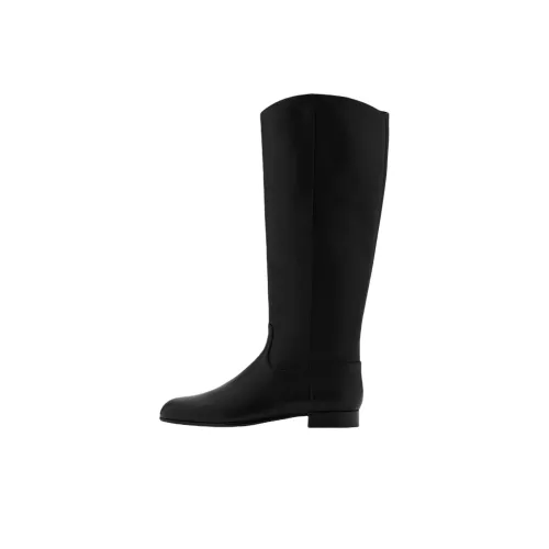 MANGO Женские высокие сапоги на колено черные