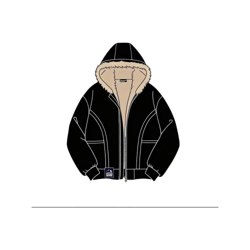 Двусторонний с капюшоном плюшевый пальто QVAV хлопковый пуховик унисекс