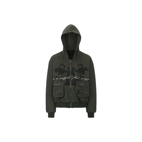 GROTEQUEL Свитшоты унисекс лесного зеленого цвета