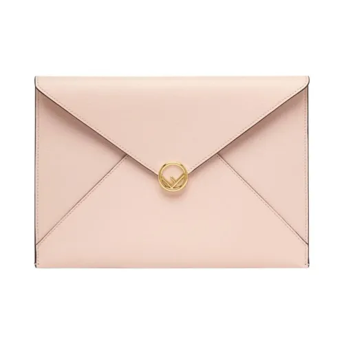 FENDI Клатч из коровьей кожи большой женский розовый