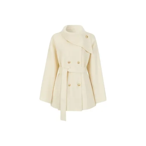 DTLUI Молоко Белый Женский Пальто