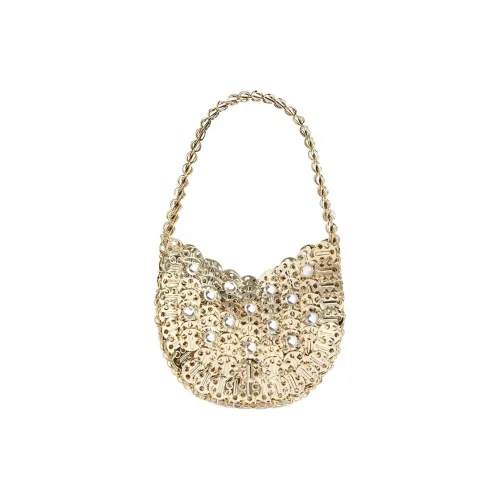 Paco Rabanne Латунь Одно Плечо Сумка Женская Светло-Золотая