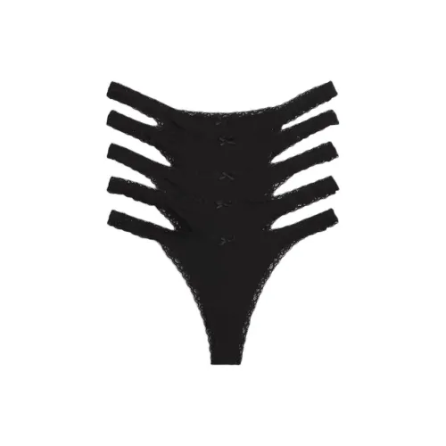 H M 5 пачек черные женские стринги