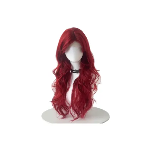 YOSEE Кружево Neptune Красный Чёлка Roll Парики Большая волна Full Волосы Набор Высокая температура Пряжа Большая волна