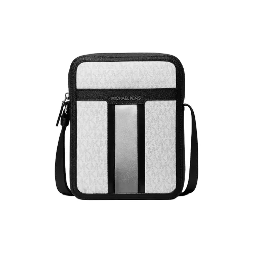 MICHAEL KORS Cooper Покрытый холст с полиэстером и ПУ (полиуретан) Сумка через плечо Стандартная Мужская Серебряная