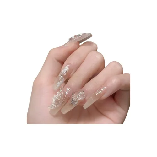 OEING Ice Crystal Butterfly False Nail Heavy Luxury Wear Nail Art Premium Блестки Съемные Накладки для Ногтей 382