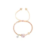 Звездное Желание Четырехлистный Клевер Браслет-Шнурок - Розовый