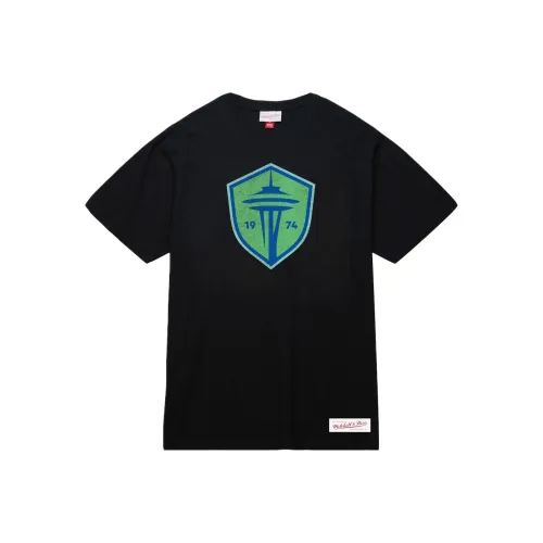 MITCHELL NESS Seattle Sounders FC Черный Striker Slub T-Shirt Рубашка Мужская