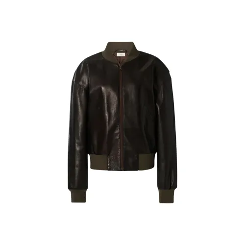 THE ROW Кофе Женские Кожаные Куртки