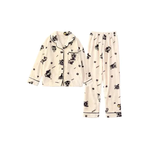 Daiyindie Осенние и зимние пижамы для женщин утолщенные и с флисовой подкладкой термические коралловый флис домашняя одежда